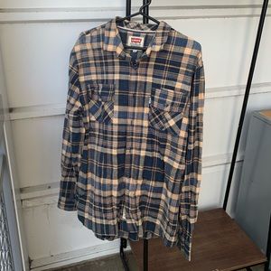 LEVIS Western Long Sleeve Plaid Shirt Button Down